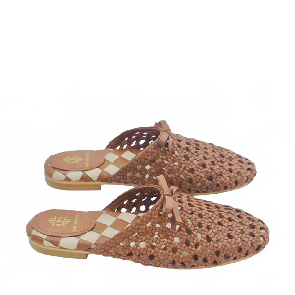 NEW DE SIENA women's woven mesh slippers in brown